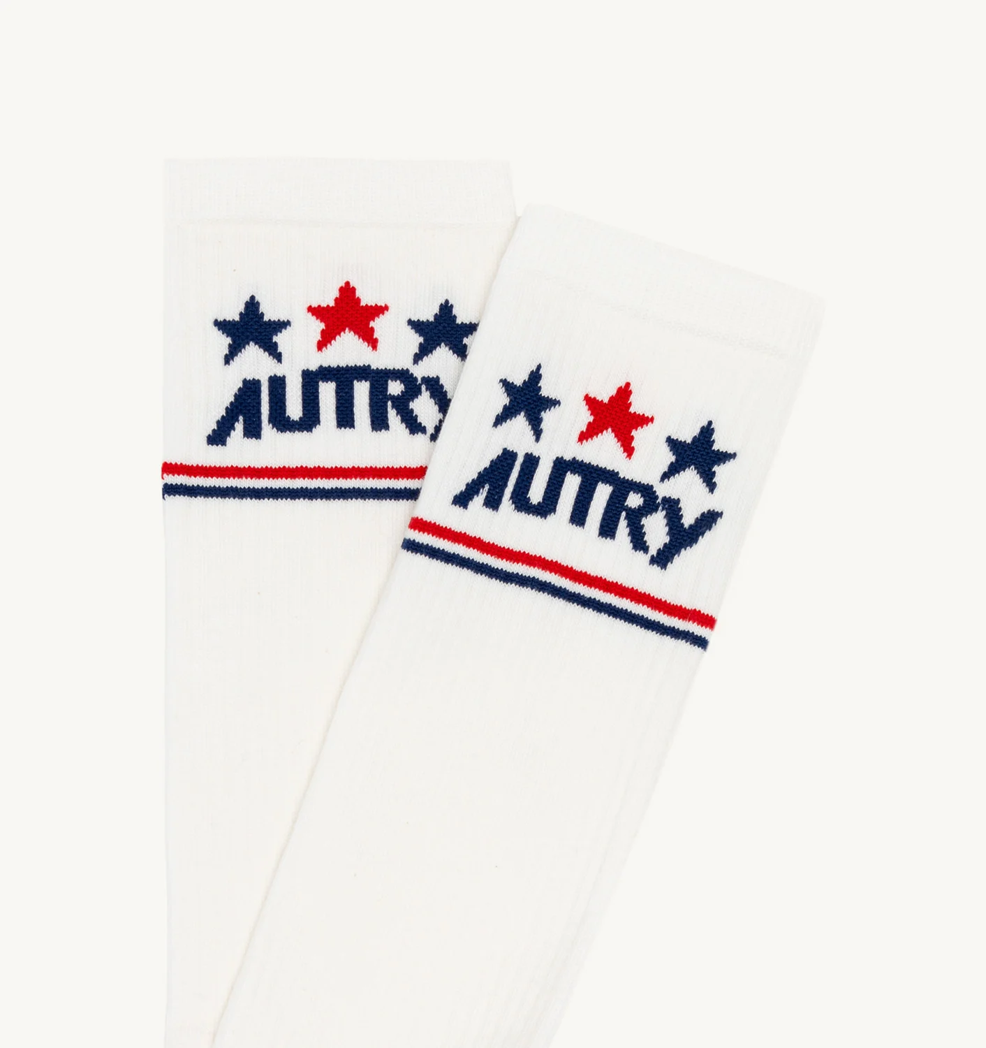 ȘOSETE ALBE DIN BUMBAC TERRY CU LOGO