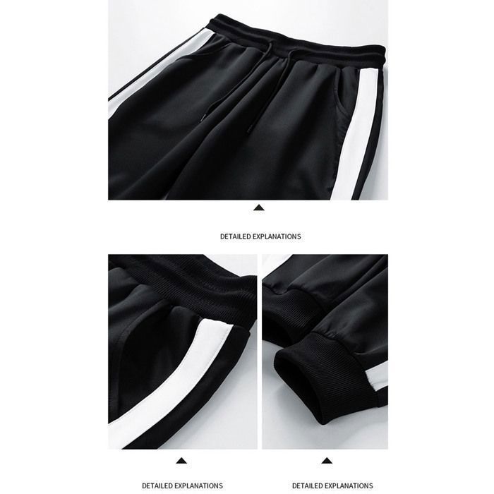 Men's Two-Tone High-Neck Tracksuit - Autumn 2-Piece Set - Navy Blue