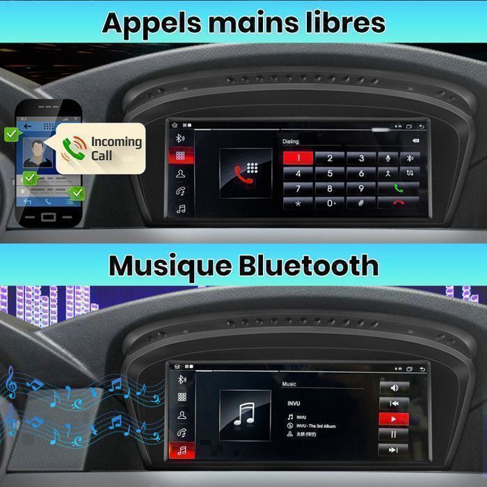 Linux Car Radio for BMW 5 Series E60 E61 E63 E64 3 Series E90 E91 E92 Carplay Android Auto 8.8'' HD screen 1280*480 (No system)