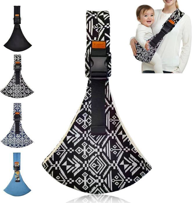 Babydrager, draagbare babydraagzak, nieuwe verstelbare babydrager 2024, zijdrager, voor nieuwe babydrager (zwart 1)