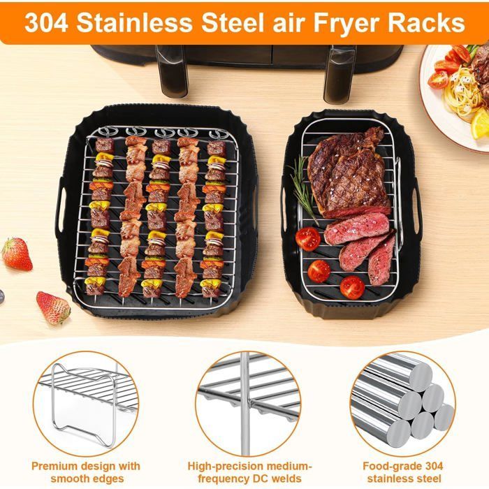 Zubehör für Heißluftfritteusen – ZIG-ZAG TERRITORIES – Moulinex Easy Fry – 23-teilig – 8,3 l – Dual-Zone-kompatibel