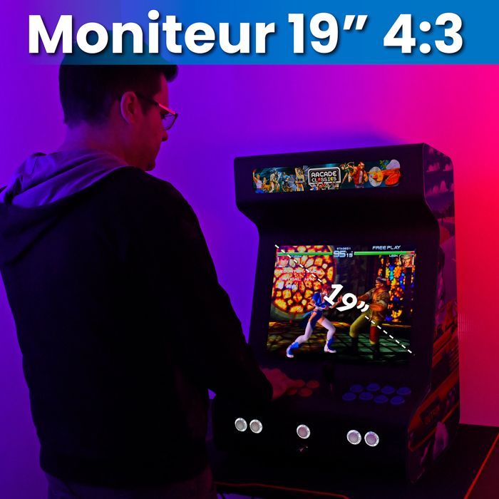 Máquina de Arcade Retrô - Preta - Console para Sala de Estar - Jogos Batocera Inclusos