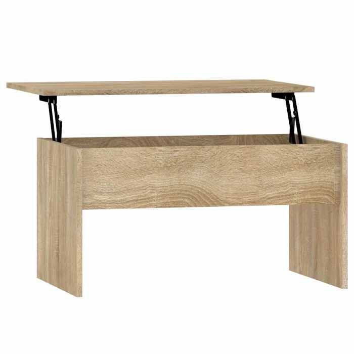Mesa de centro vidaXL Sonoma Oak 80x50,5x41,5 cm Madeira engenheirada 809641