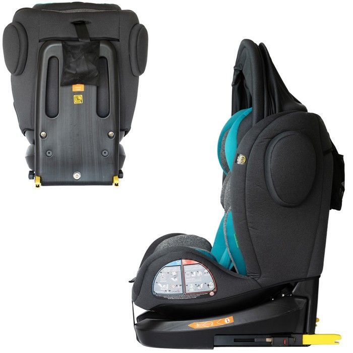 ZELI Siège-auto évolutif i-Size pivotant 360° enfants de 40 à 150 cm 0-36 kg Isofix Top Tether Vert avec canopy