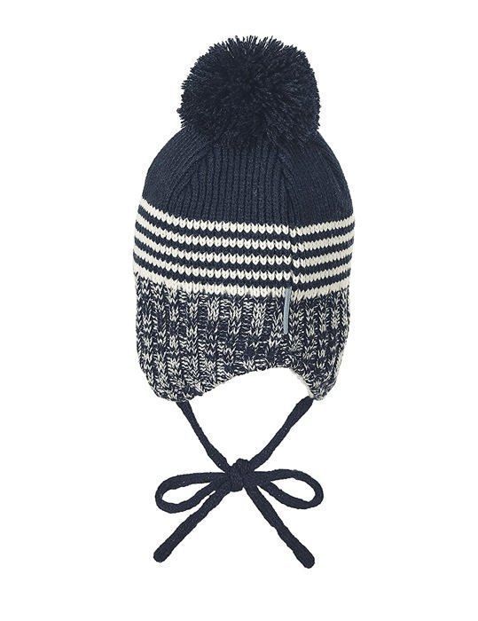 Gorro - STERNTALER - Gorro de malha (4701846) - Forrado com lã polar - Pompon - 47 cm (9-12 meses)