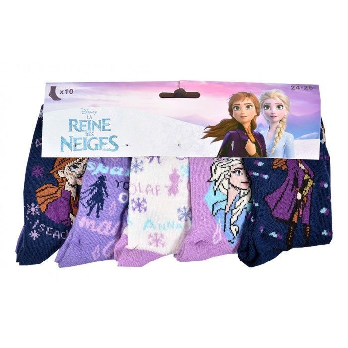 Calcetines - FROZEN - Paquete de 10 pares - 78% algodón - 20% poliéster - Niñas