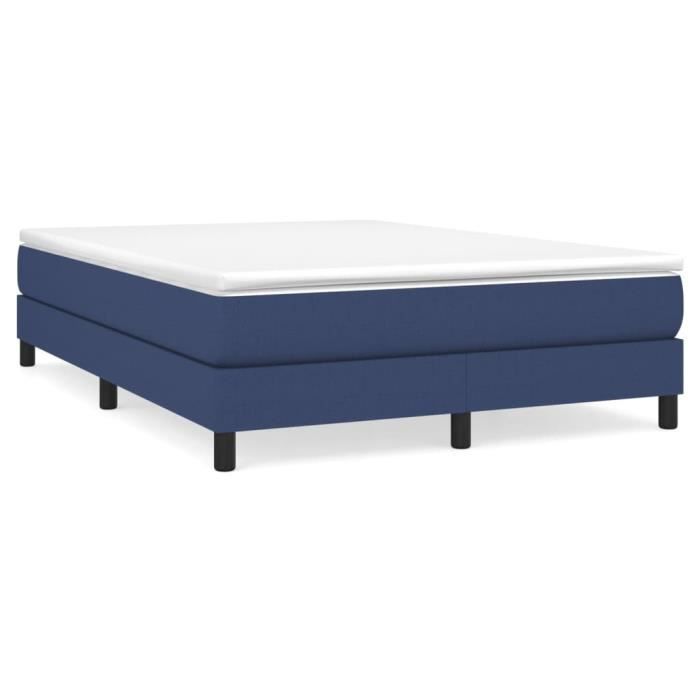 3120514 vidaXL Bedbodem met veren, blauw, 140x190 cm, stof