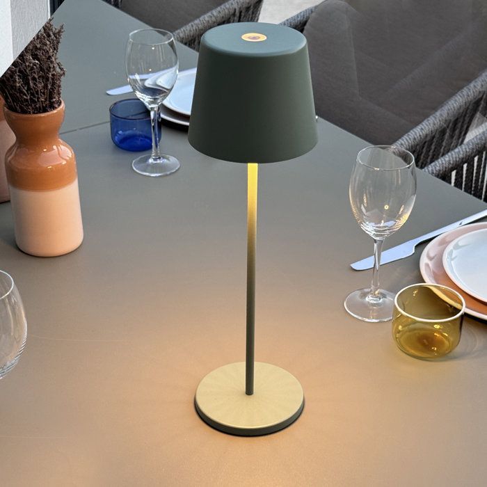 Lampe de table sans fil - LUMISKY - KELLY OLIVE - Aluminium vert - LED blanc dimmable - Rechargeable - H38 cm