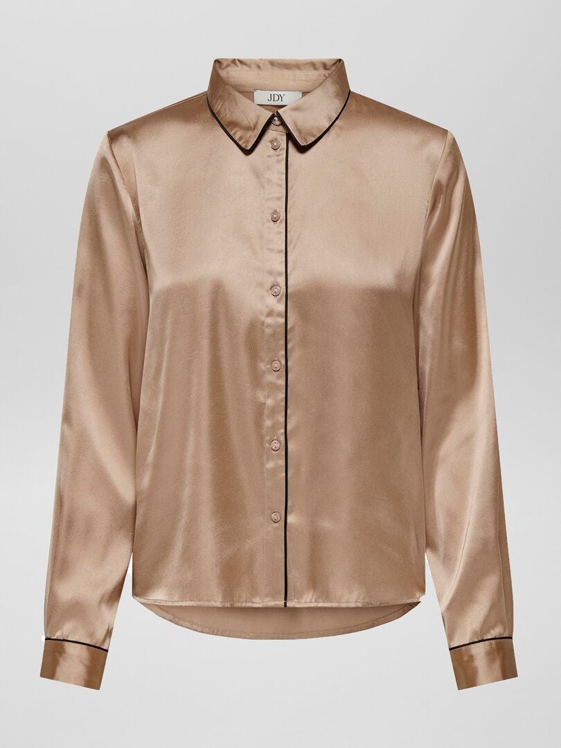 'JDY' satijnen overhemd - BEIGE