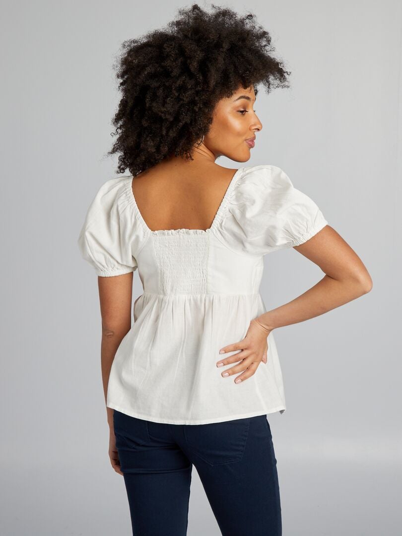 Blusa de maternidad de lino - BLANCA