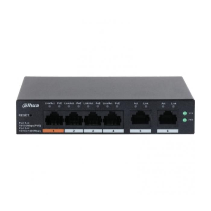 Switch Cloud - DAHUA - DH-CS4006-4ET-60 - 4 porte PoE - Gigabit Ethernet - Montaggio a parete