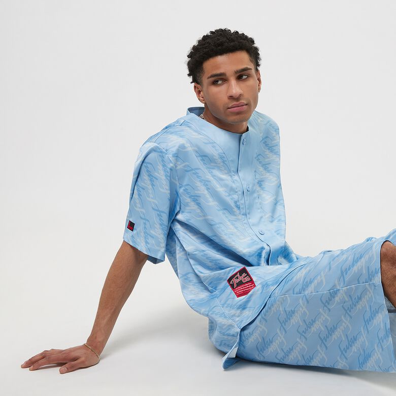 Retro honkbalshirt met all-over print