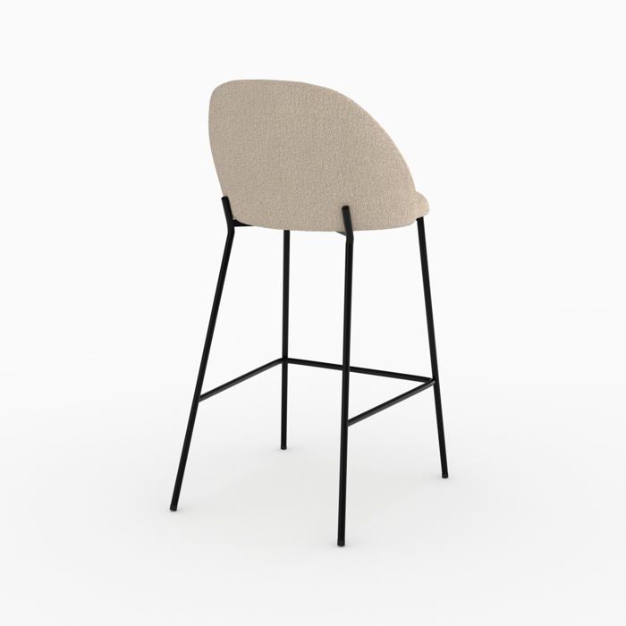 Juego de 2 sillas isla de cocina Karl de tela boucle beige, 66 cm - Rendez-Vous Déco