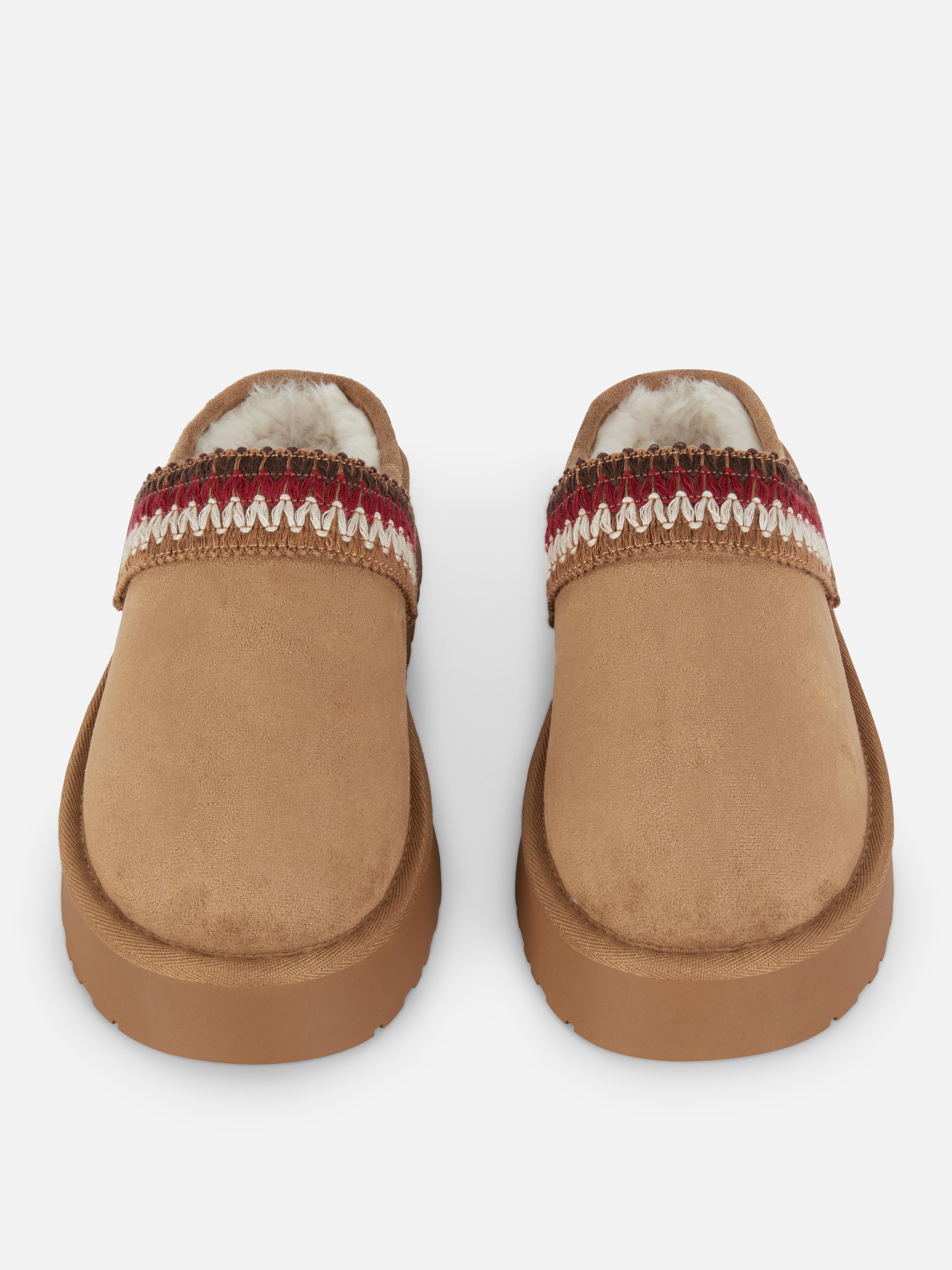 Saboți căptușiți Saboți cu slingback, căptușeală pufoasă și talpă groasă