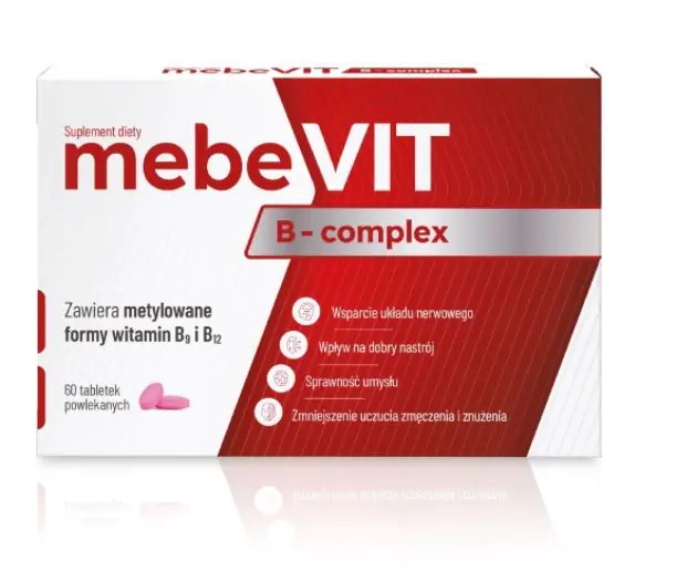 MebeVit B-Complex, Suplement diety z witaminami z grupy B, Tabletki