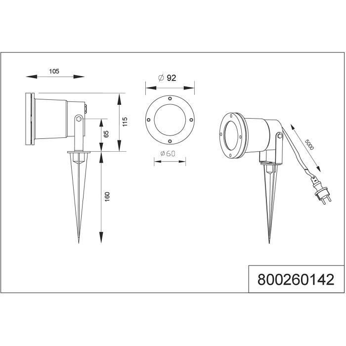 Refletor externo - TRIO - Ubangi - Alumínio - 28 watts - IP65 - Antracite