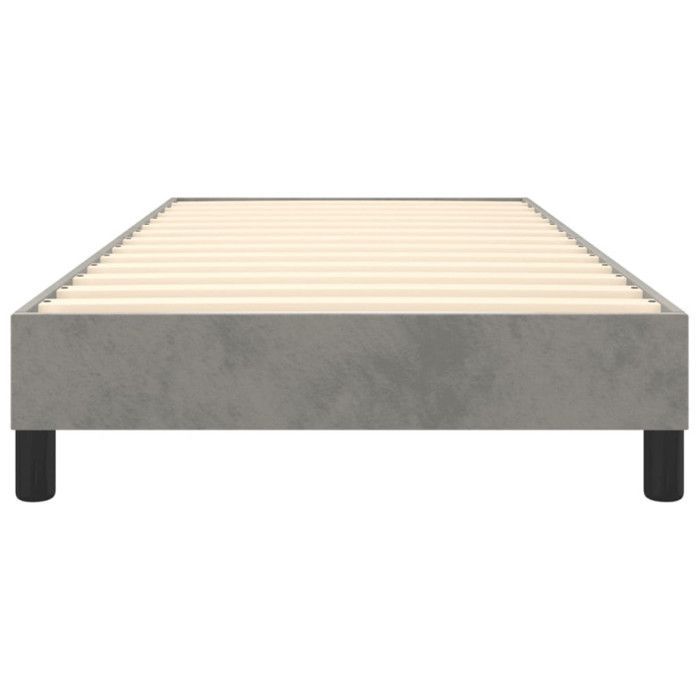 3120742 vidaXL Base de cama con muelles, gris claro, 90x190 cm, terciopelo
