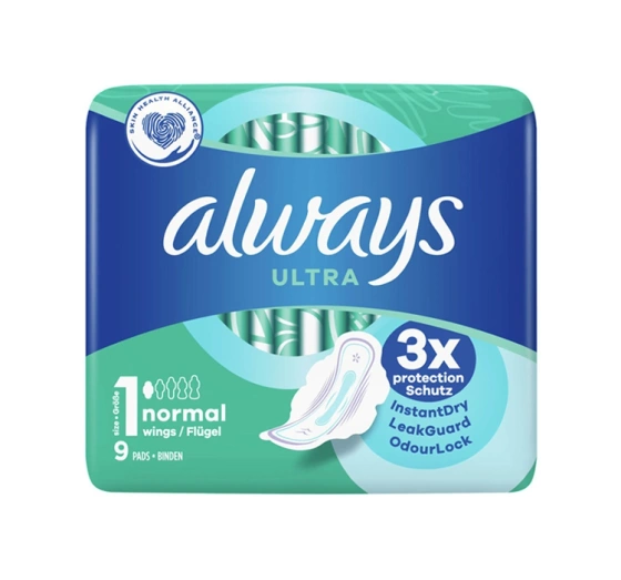 Always Ultra Day podpaski higieniczne ze skrzydełkami 1 Normal 9 sztuk