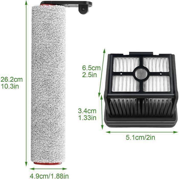 Brosse à Rouleau + Filtre Accessoires pour aspirateur Sec et Humide pour Dreame H12 Pro / H12 Dual, pièces de Rechange