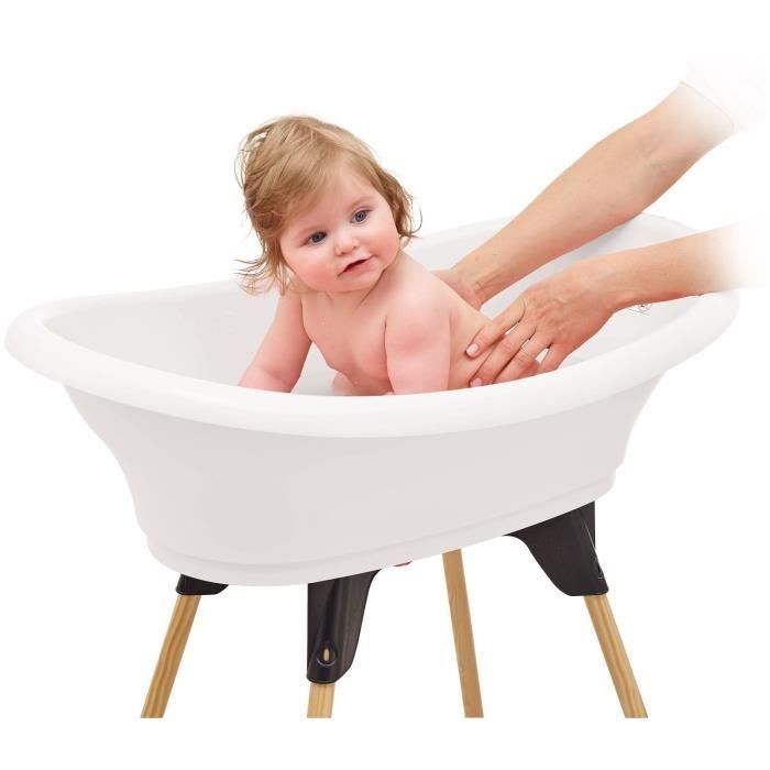 Kit da bagno VASCO Mughetto Bianco: Vasca da bagno + Piedini + Tubo di scarico - THERMOBABY