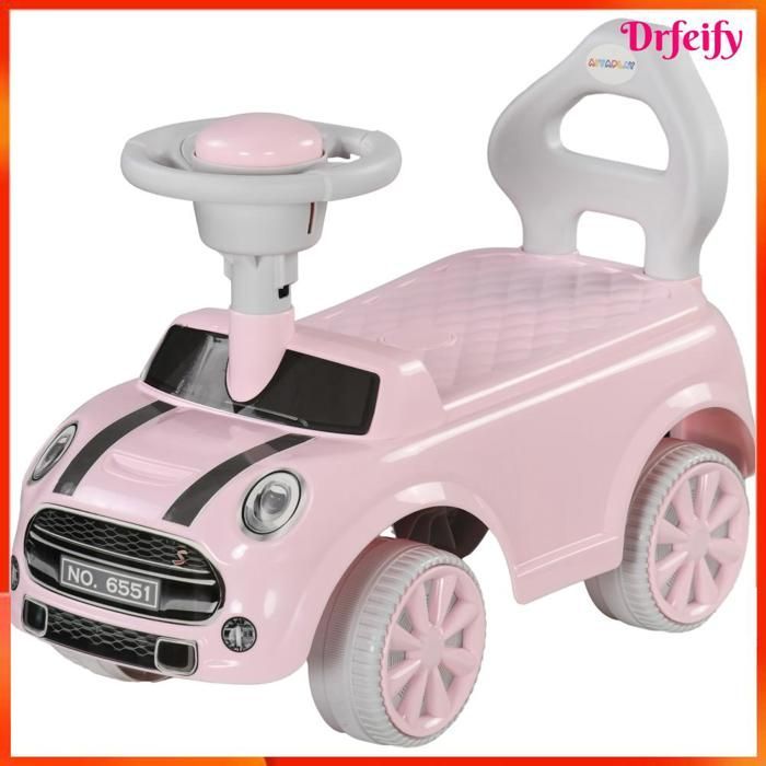 9932 Porteur Enfants Voiture 18-36 Mois Volant klaxon et Butée Anti-bascule Charge 25 kg 53x25x35 cm Rose