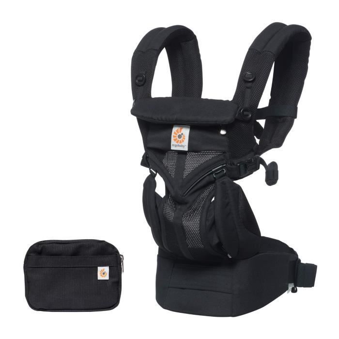 Ergobaby Omni 360 Cool Air Mesh Porte Bebe Ergonomique Et Physiologique Pour Nouveau Né, Dorsale Et Ventral, Black Tweed