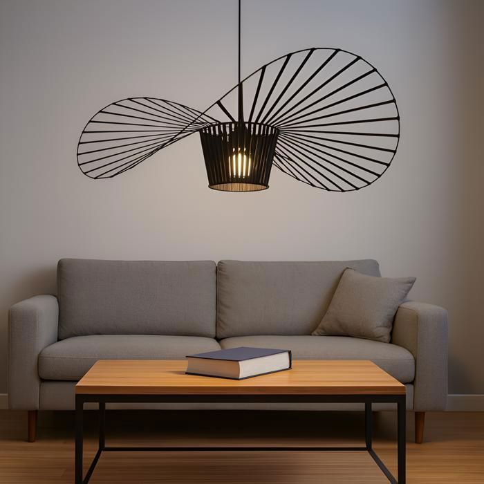 Luminária pendente - NETTLIFE - Vertigo 100 cm - Preta - Metal - E27