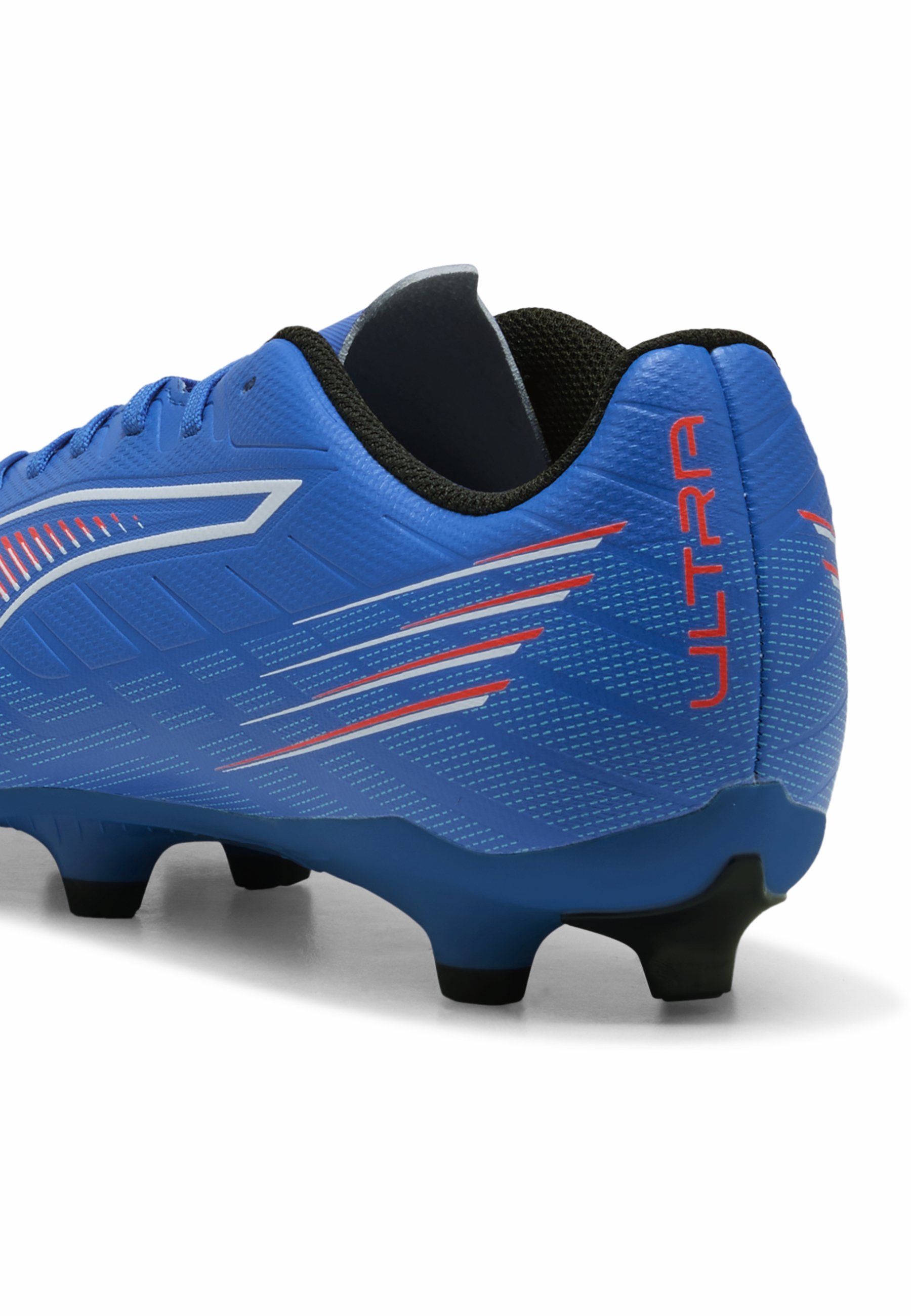 Puma ULTRA 6 PLAY - Scarpe da calcio per terreni compatti - blu ultra-bianco-rosso fosforescente