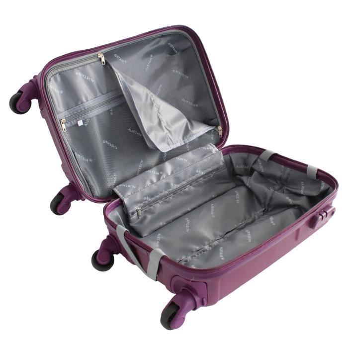 Maleta de cabina Alistair XS - Colección Iron - 4 ruedas - ABS ultrarresistente - Morado