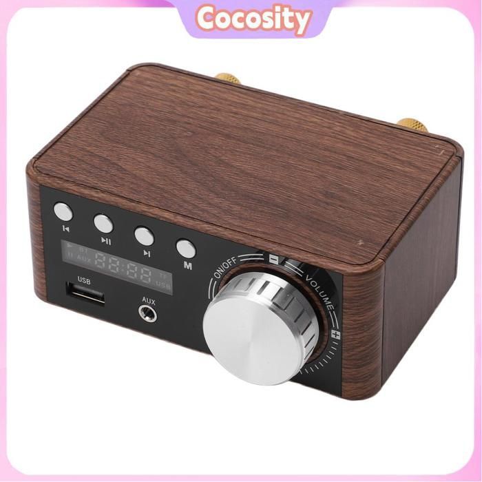 Amplificador de audio estéreo HiFi Cocosity Mini de 2 canales y 50 W con Bluetooth 5.0 y entrada USB.