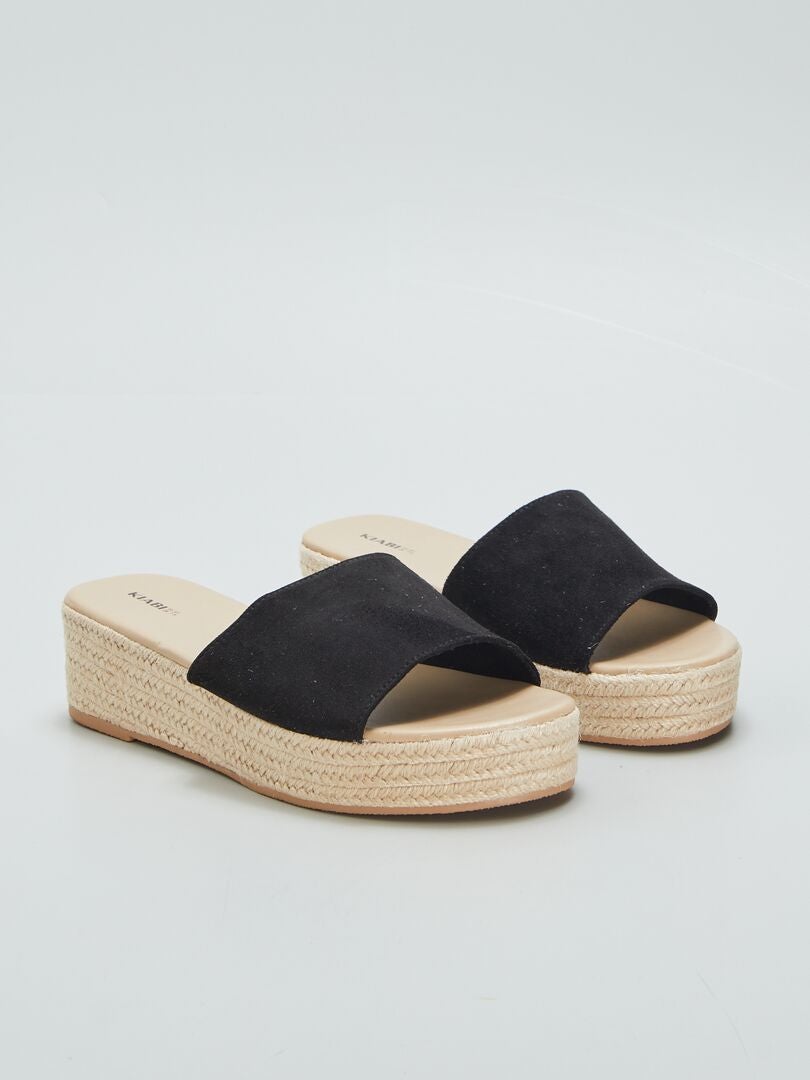 Platformsandalen - ZWART