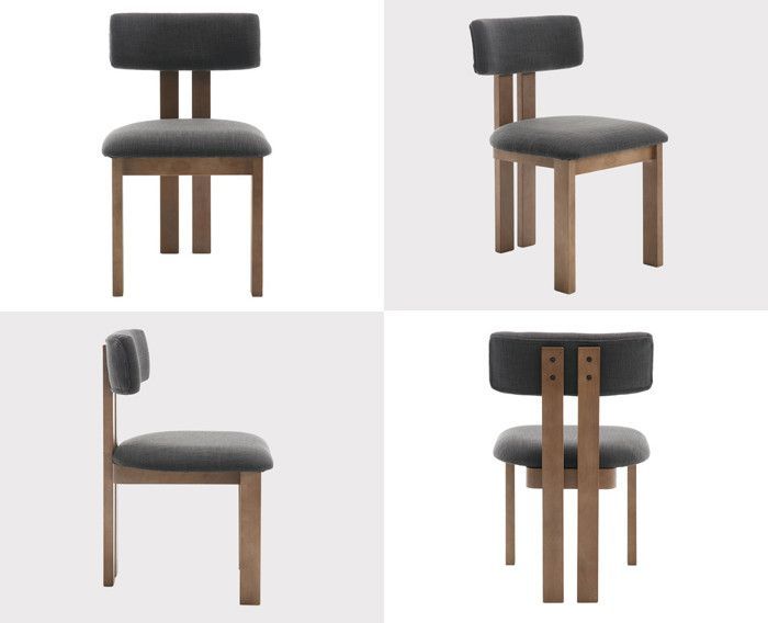 Sedie da pranzo Chairus, set da 2, sedie da pranzo in legno, sedie da cucina per soggiorno e sala da pranzo, colore lino, grigio