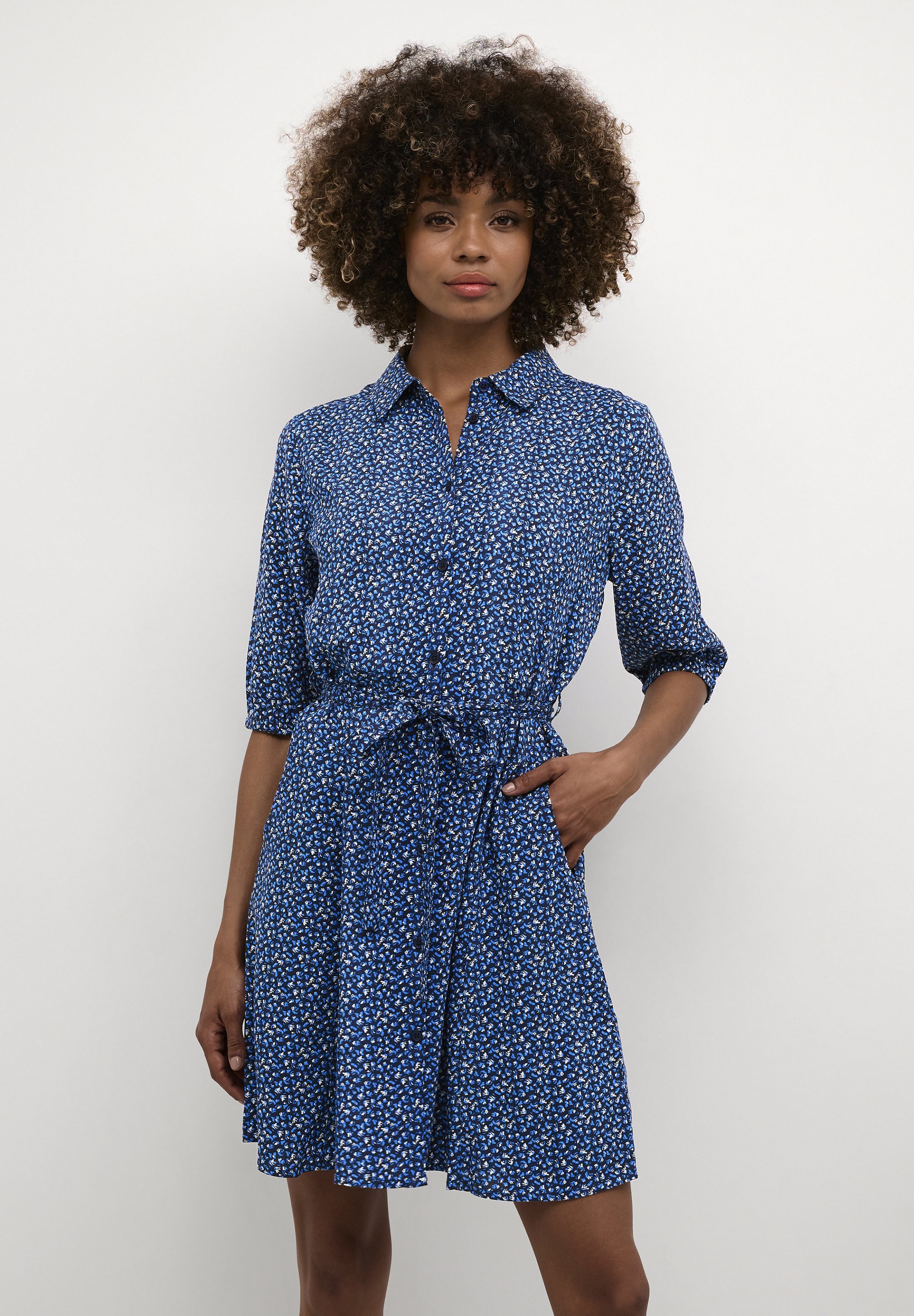 CRTIAH Crème - Robe-chemise - Bleu peau d'animal