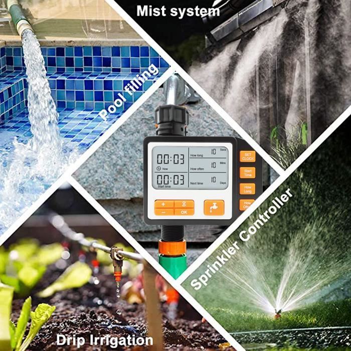 Irrigatieprogrammeur, bewateringstimer, programmeerbare digitale tuinkraan, automatische slangkraantimer