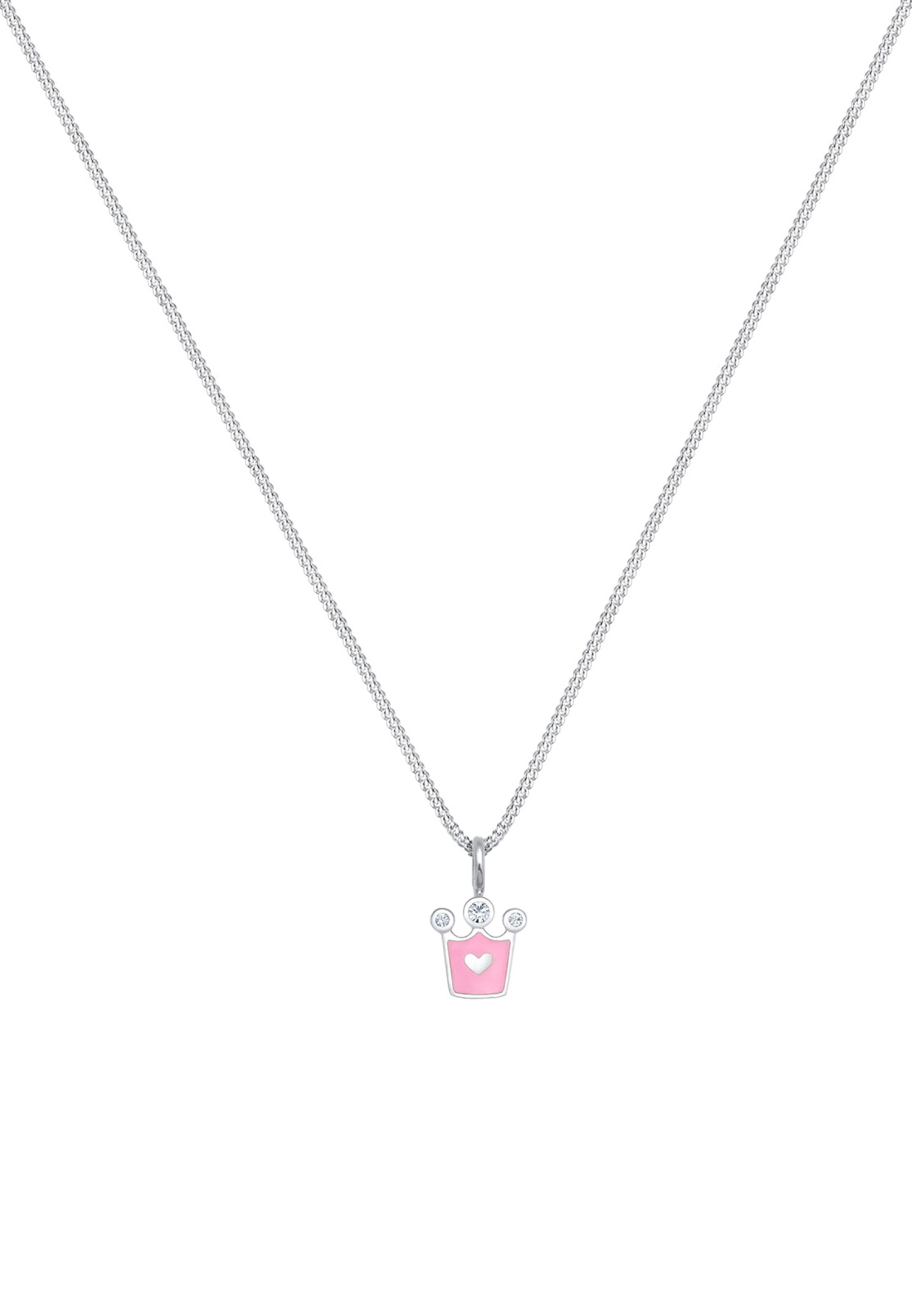 Elli Femmes Enfants Couronne de cœur avec cristaux en argent sterling 925