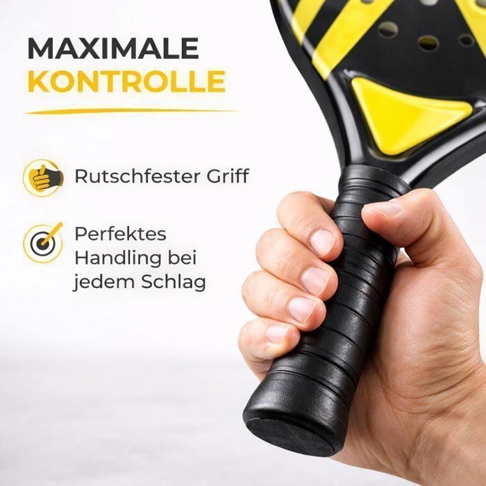 Set de raquettes de padel – Pour adultes professionnelle Raquettes de haute qualité pour débutants & joueurs avancés (jaune)
