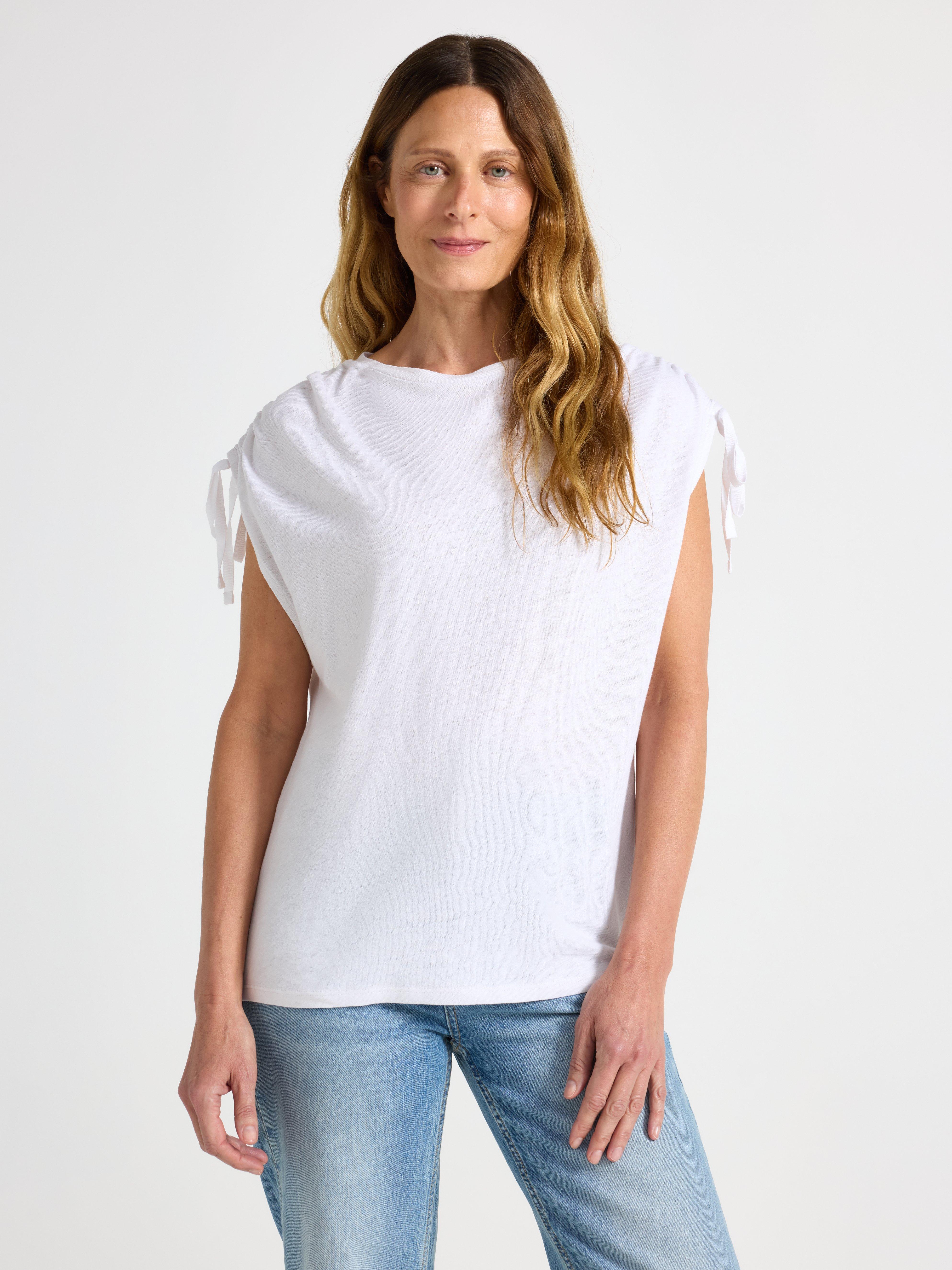 Blusa em mistura de linho branca