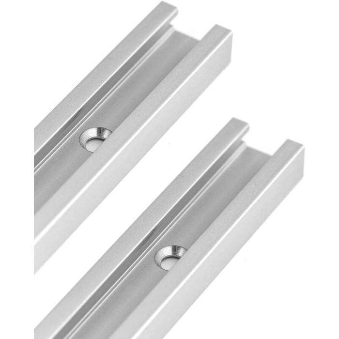 Carril en T de aluminio de 300 mm para sierra de mesa y fresadora, dimensiones 19 x 10 mm, paquete de 2 unidades, PZCC