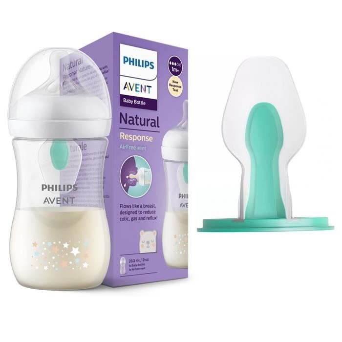 Mamadeira Avent Natural Response Air Free com estampa de ursinho de pelúcia, 260ml