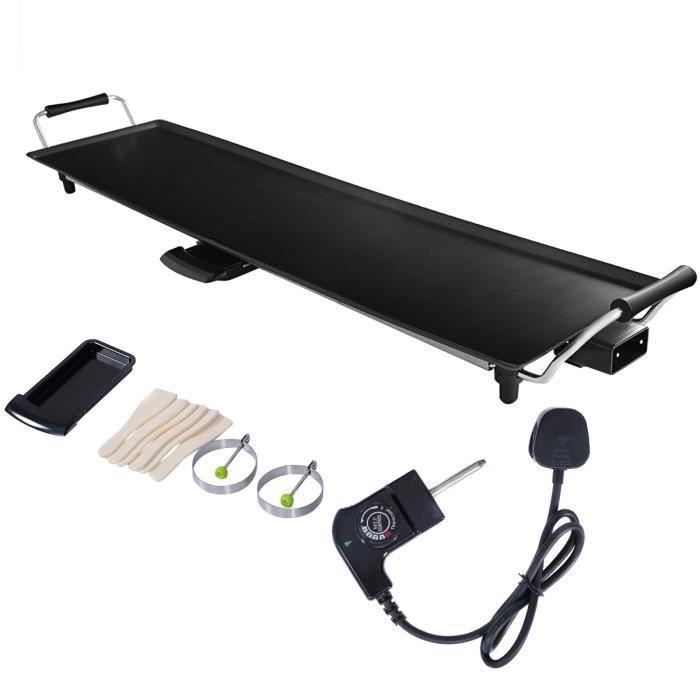 Piastra elettrica antiaderente DREAMADE da 1800 W, 23x90 cm con 6 spatole, piastra rimovibile e raccoglitore d'olio, facile da pulire.