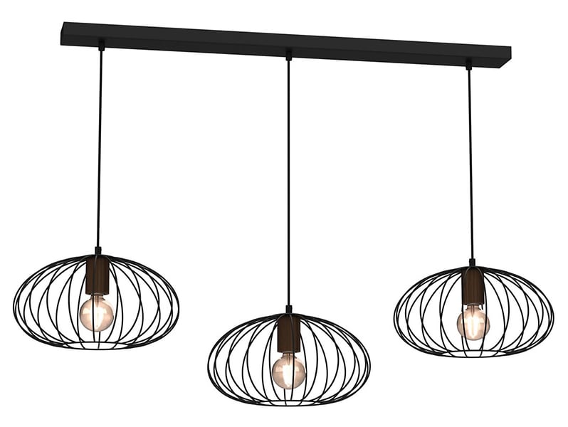 Lampa wisząca Meridiano 3-punktowa metalowa czarna