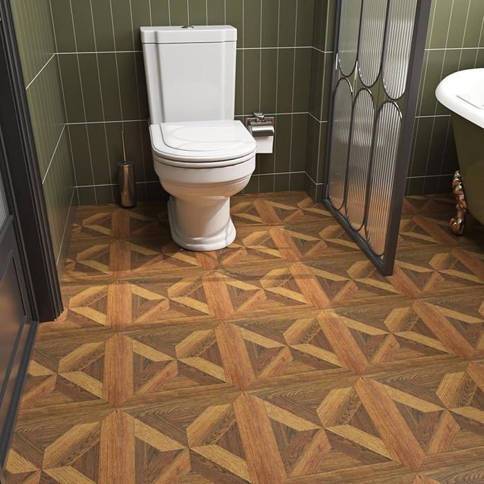 Lino Floor Roll Parquet Effect Adhesive Flooring Retro Wood Imitation PVC Flooring 30x120CM Brown Retro Wood Brown PVC Flooring