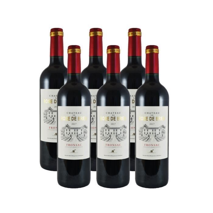 Château La Rose de Bren 2017 - Fronsac AOC - vin rouge de Bordeaux - lot de 6 bouteilles.