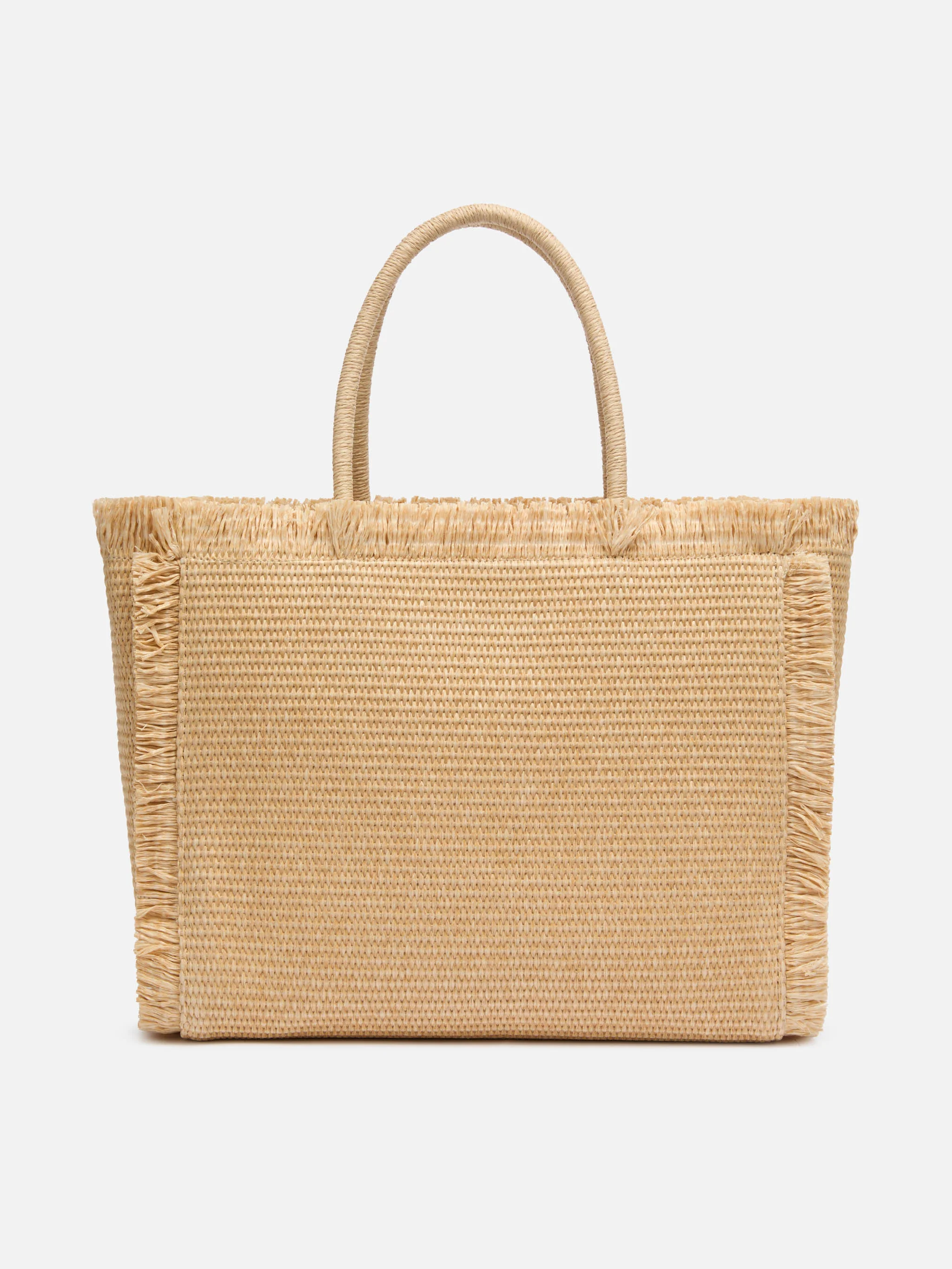 Vanity beige schoudertas met stro-effect
