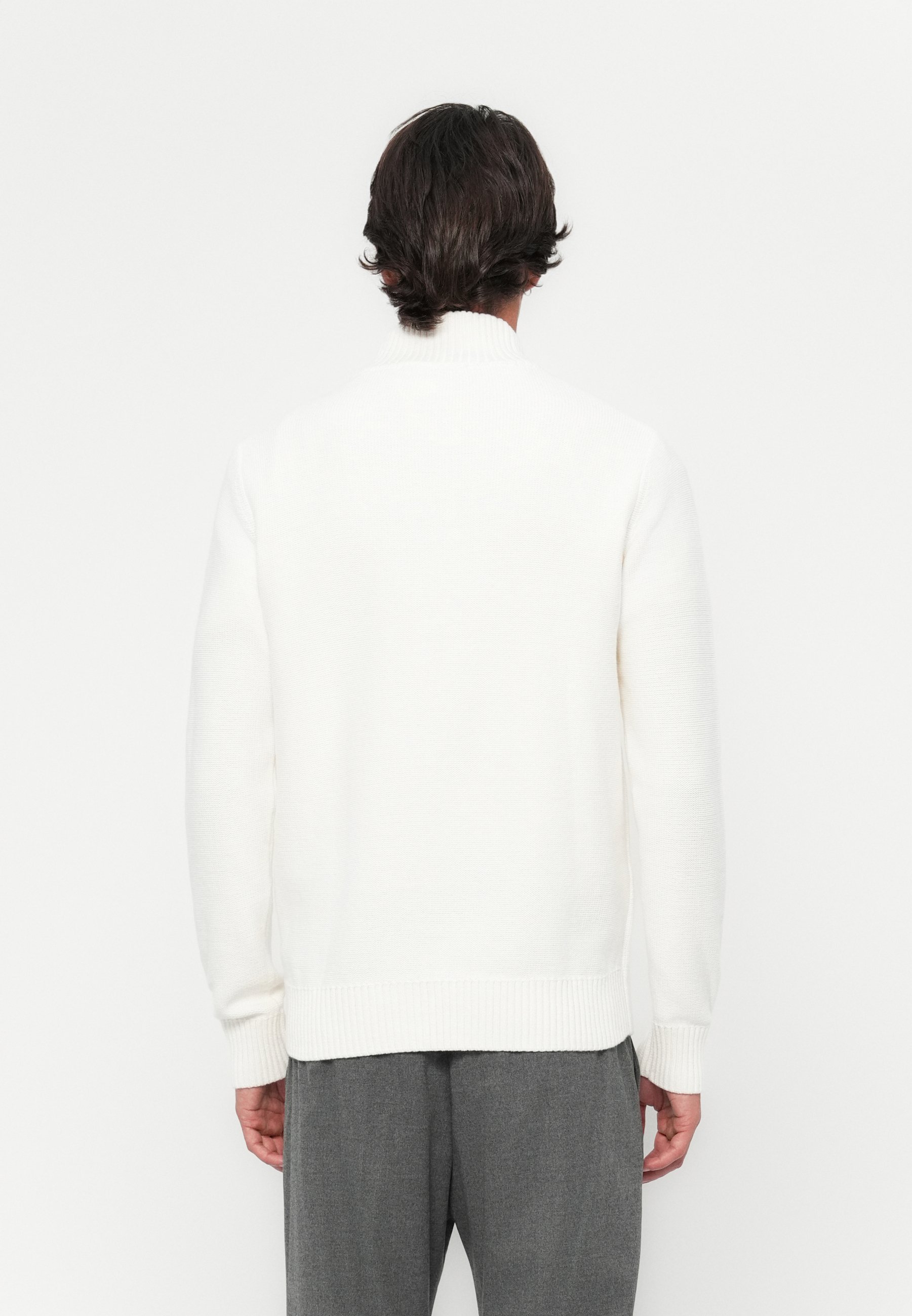 Selected Homme SLHAXEL HALF ZIP - Sweter - egret
