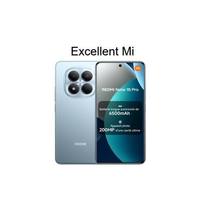REDMI Note 15 Pro 4G Smartphone with 8G RAM 256G ROM Blue - Sold by Excellent Mi - EU Version - Charger not included