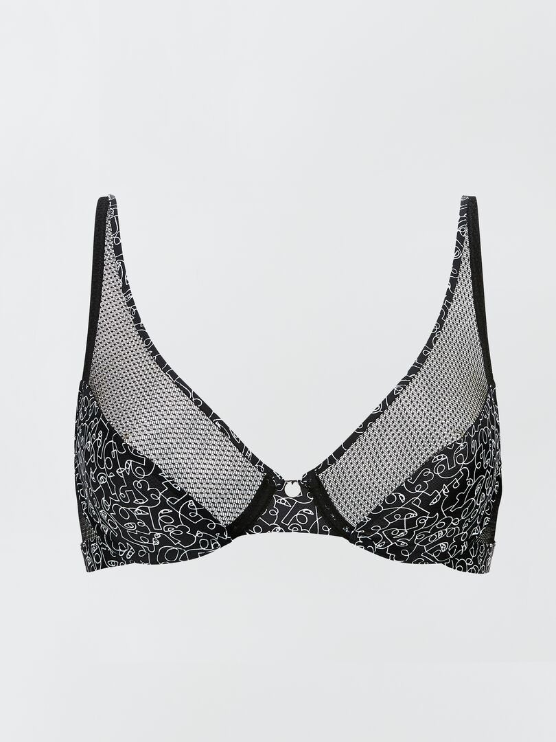 Sutiã de tule 'Billet doux' - PRETO