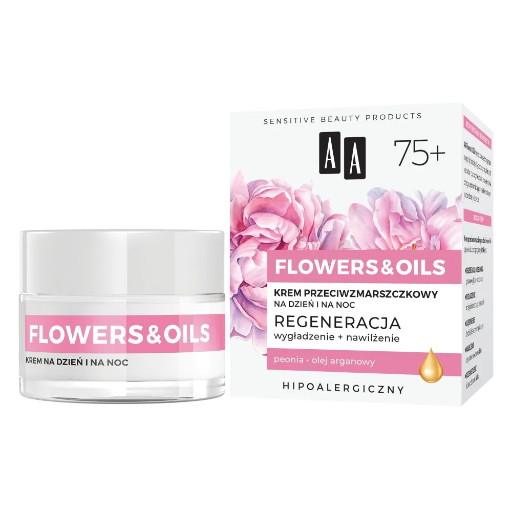 AA Flowers&Oils 75+ Odbudowa Krem przeciwzmarszczkowy na dzień i noc