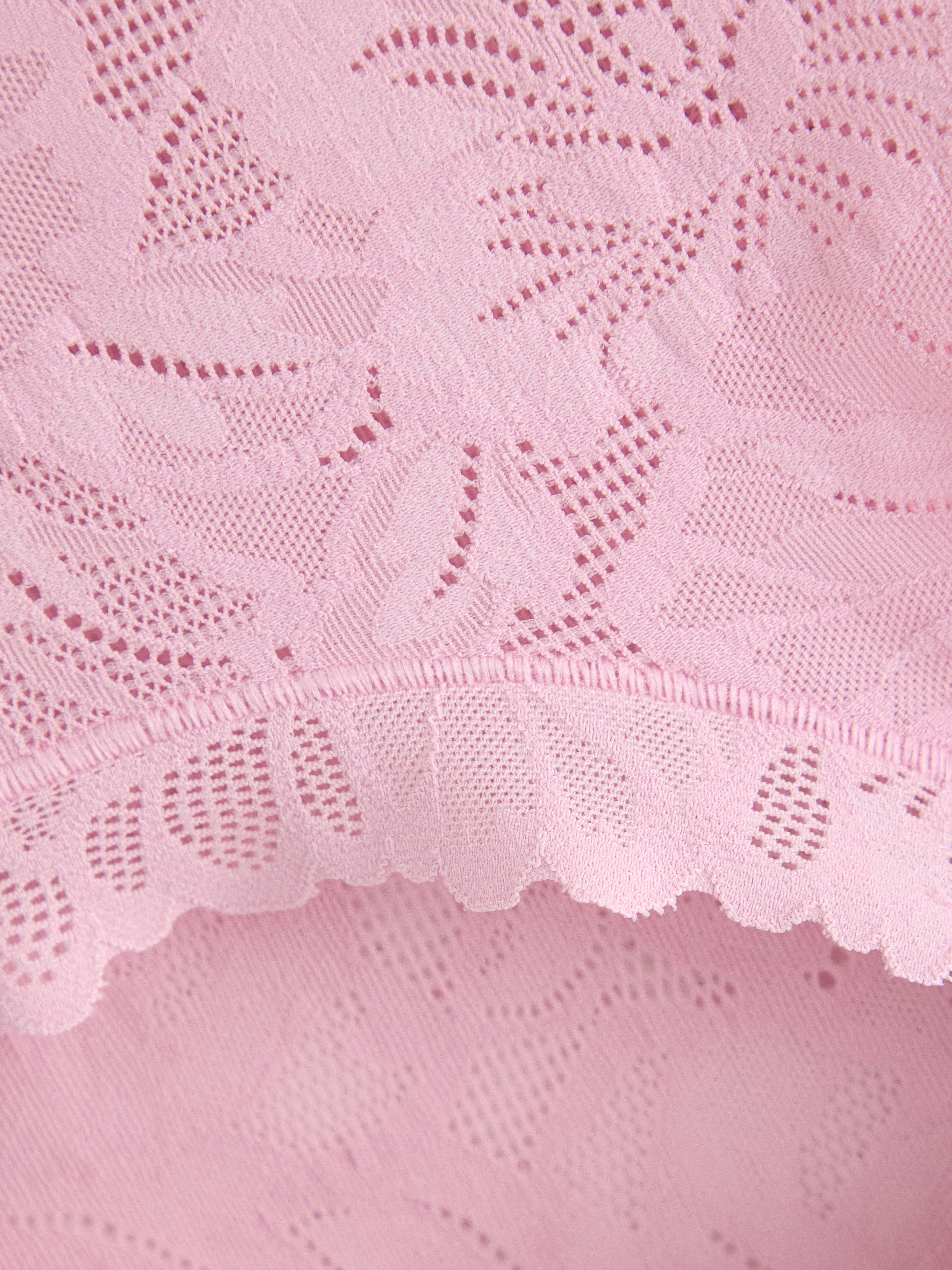 Trosor i spets med hög midja Light Dusty Pink