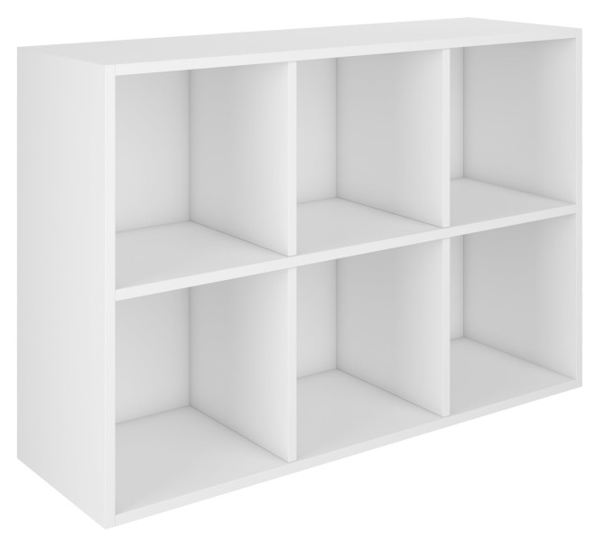 Regał BASIC 6 okienek – Biały | 72x107x38 cm